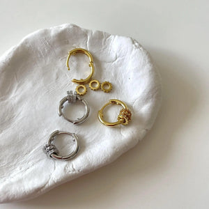 S925 Minimalist Circle Crystal Stud Earrings