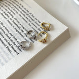 S925 Minimalist Circle Crystal Stud Earrings