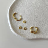 S925 Minimalist Circle Crystal Stud Earrings