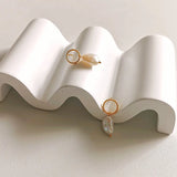 Sterling Silver Pearl Earrings Retro Hoop Jewelry
