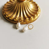 Sterling Silver Pearl Earrings Retro Hoop Jewelry