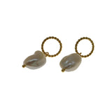 Sterling Silver Pearl Earrings Retro Hoop Jewelry