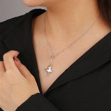 S925 Crown Ghost Necklace Pendant for Family, Halloween Jewelry