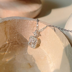 S925 Geometric Zircon Necklace Pendant Choker Collar