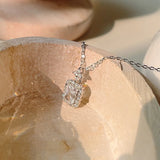 S925 Geometric Zircon Necklace Pendant Choker Collar