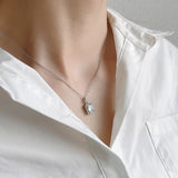 S925 Geometric Zircon Necklace Pendant Choker Collar