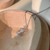 S925 Geometric Zircon Necklace Pendant Choker Collar