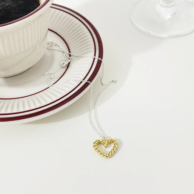 S925 Hollow Love Clavicle Necklace Geometric Portrait Coin Necklace