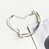 S925 Knotted Bracelet Bangles Geometric Silver Bracelet