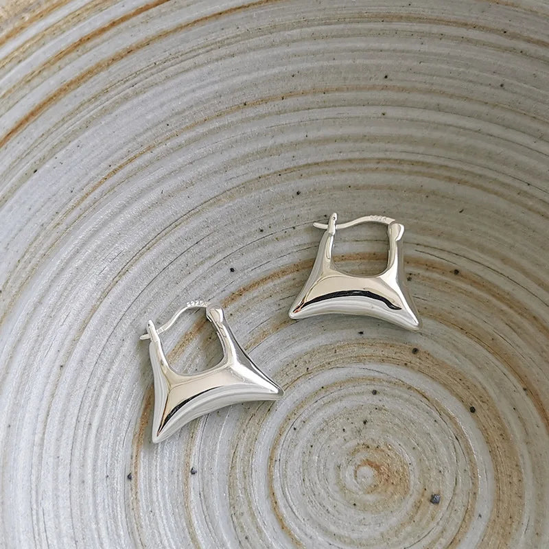 S925 Minimalist Irregular Drop Earrings, Ethnic Style Jewelry