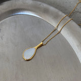 S925 Scallop Shell Necklace Pendant Tennis Racket Necklace
