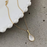 S925 Scallop Shell Necklace Pendant Tennis Racket Necklace