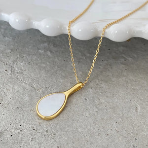 S925 Scallop Shell Necklace Pendant Tennis Racket Necklace