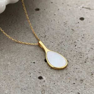 S925 Scallop Shell Necklace Pendant Tennis Racket Necklace
