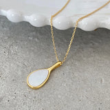 S925 Scallop Shell Necklace Pendant Tennis Racket Necklace