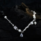 S925 Pearl Zircon Bracelet Minimalist Chain Jewelry
