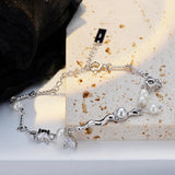 S925 Pearl Zircon Bracelet Minimalist Chain Jewelry