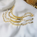 S925 Baroque Pearl Letter Bracelet Bangle Chain for Female Jewelry
