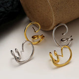 S925 Geometric Hollow Line Long Earrings for Women