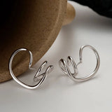 S925 Geometric Hollow Line Long Earrings for Women