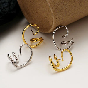 S925 Geometric Hollow Line Long Earrings for Women