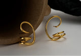 S925 Geometric Hollow Line Long Earrings for Women