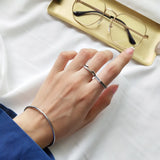 S925 Sterling Silver Thin Line Bangle Bracelet