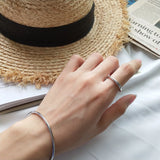 S925 Sterling Silver Thin Line Bangle Bracelet