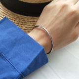S925 Sterling Silver Thin Line Bangle Bracelet