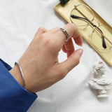 S925 Sterling Silver Thin Line Bangle Bracelet
