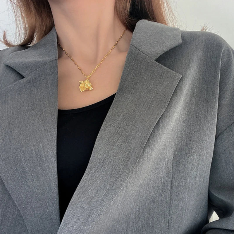 S925 Sterling Silver Irregular Tin Foil Texture Necklace
