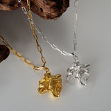 S925 Sterling Silver Irregular Tin Foil Texture Necklace