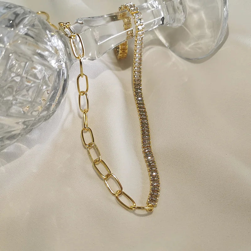 S925 Silver Micro Pave Choker Necklace Zircon Bracelet Jewelry