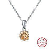 S925 Sterling Silver Twelve Lucky Colors Necklace For Girls