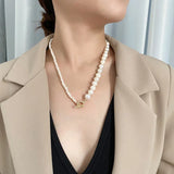 S925 Baroque Pearl Clavicle Necklace Choker Beads for Women