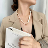 S925 Baroque Pearl Clavicle Necklace Choker Beads for Women