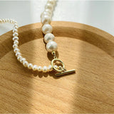 S925 Baroque Pearl Clavicle Necklace Choker Beads for Women