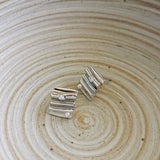 S925 Vintage Zircon Stud Earrings Geometric Stripe Stone Mini Pearl Jewelry