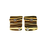 S925 Vintage Zircon Stud Earrings Geometric Stripe Stone Mini Pearl Jewelry