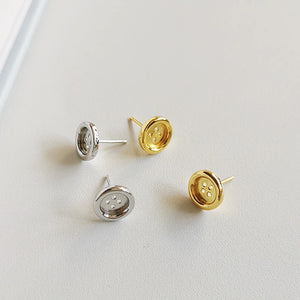 925 Silver Vintage Circle Button Earrings Niche Ear Clips Dangle Jewelry