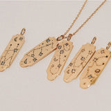 Vintage 12 Constellation Pendant Necklace Crystal Clavicle Chain Jewelry
