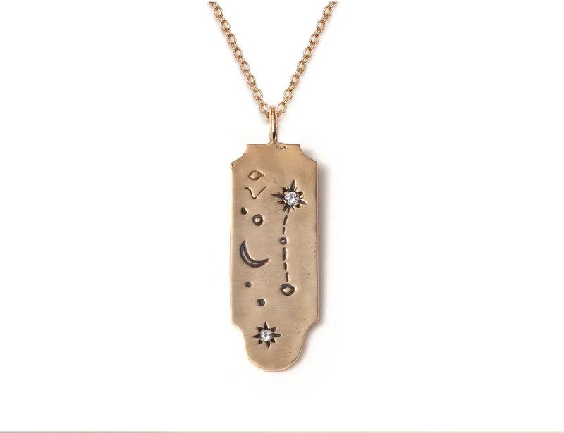 Vintage 12 Constellation Pendant Necklace Crystal Clavicle Chain Jewelry