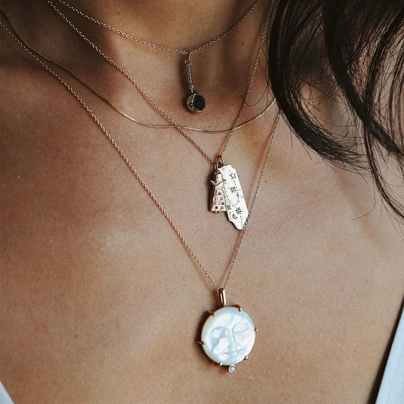 Vintage 12 Constellation Pendant Necklace Crystal Clavicle Chain Jewelry
