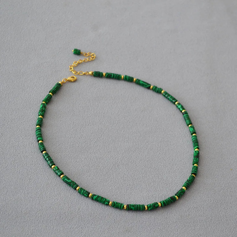 Vintage Boho Stone Beads Choker Necklace Chain Jewelry