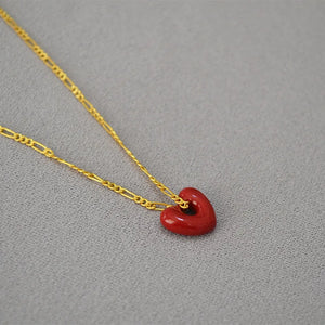 Vintage Brass Plated Heart Choker Necklace
