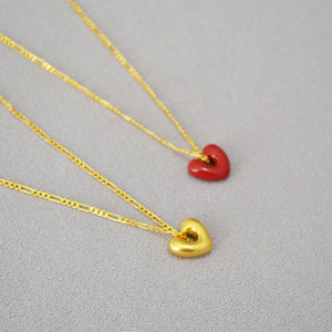 Vintage Brass Plated Heart Choker Necklace