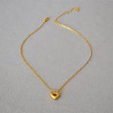Vintage Brass Plated Heart Choker Necklace