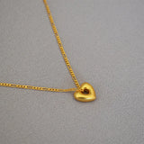Vintage Brass Plated Heart Choker Necklace
