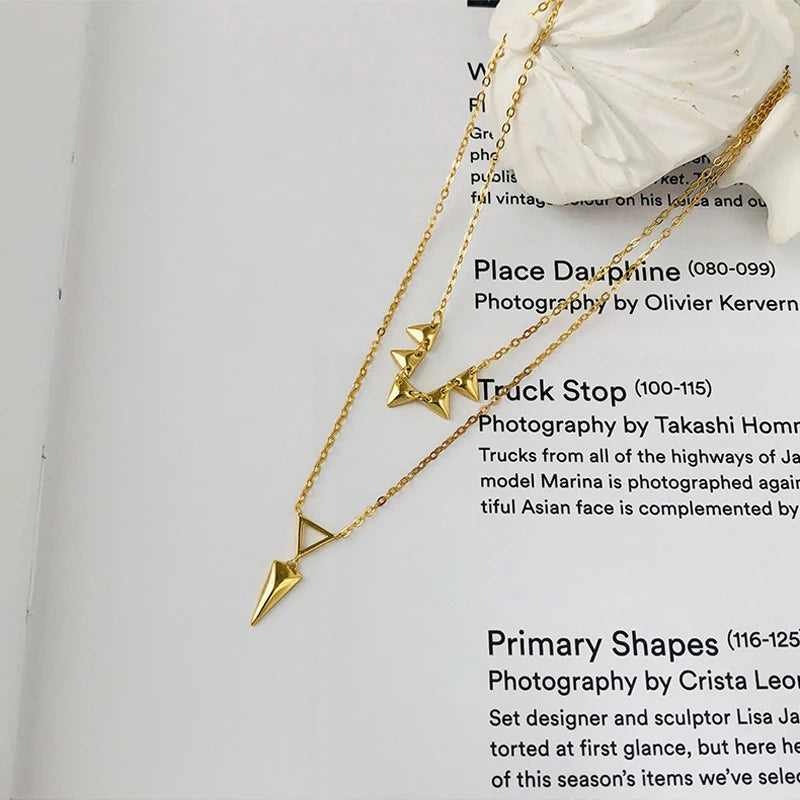 925 Sterling Silver Double Layer Necklace Pendant