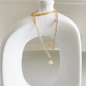 925 Silver Pearl Charm Choker Necklace for Women